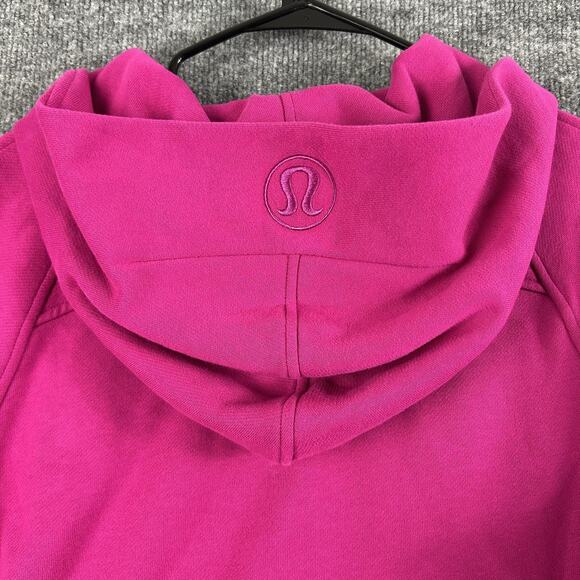 Lululemon Hoodie Women M/L Scuba Oversized Half Zip Ripened Raspberry Cropped - Picture 13 of 16